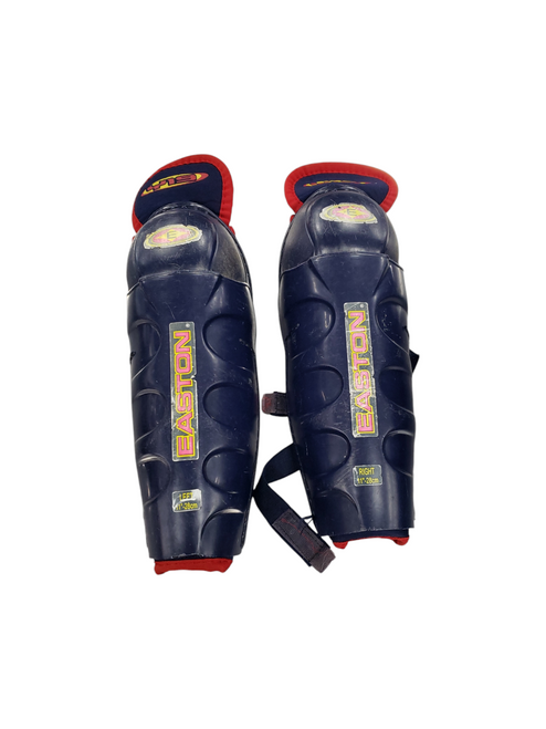 Vist Large View of Product Image Which is Used Easton Y19 Intermediate Shin Guards Navy Blue 11"