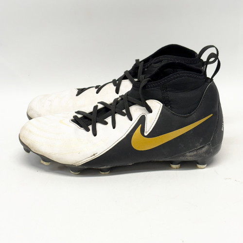 Vist Large View of Product Image Which is Used Nike Soccer Cleats White/Black/Yellow Junior 02