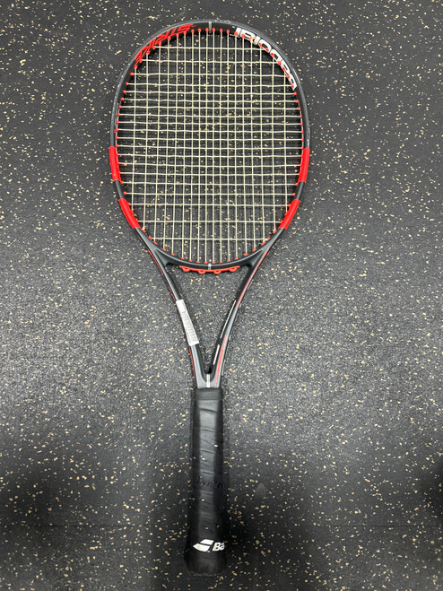 Vist Large View of Product Image Which is Used Babolat PURE STRIKE Adult Tennis Racquet Black 4 1/2"