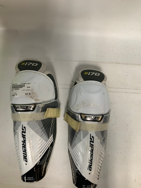 Used Bauer SUPREME Junior Shin Guards White 9" 11823-S000027417
