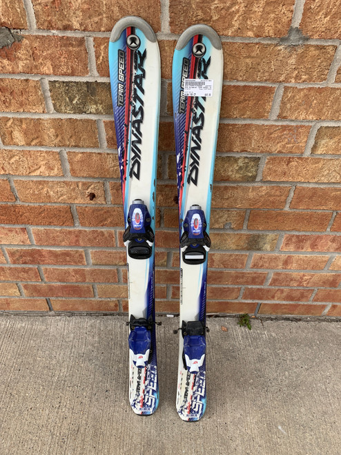 Vist Large View of Product Image Which is Used Dynastar TEAM SPEED Boys DH Ski/Binding White 100 cm