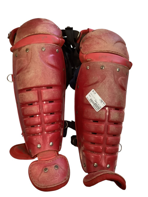 Vist Large View of Product Image Which is Used RED LEG GUARDS Catchers Leg Guards Red Adult