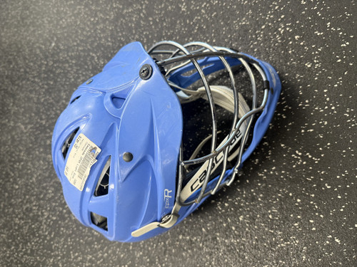 Vist Large View of Product Image Which is Used Cascade CPXR Lacrosse Helmet Royal Blue One Size