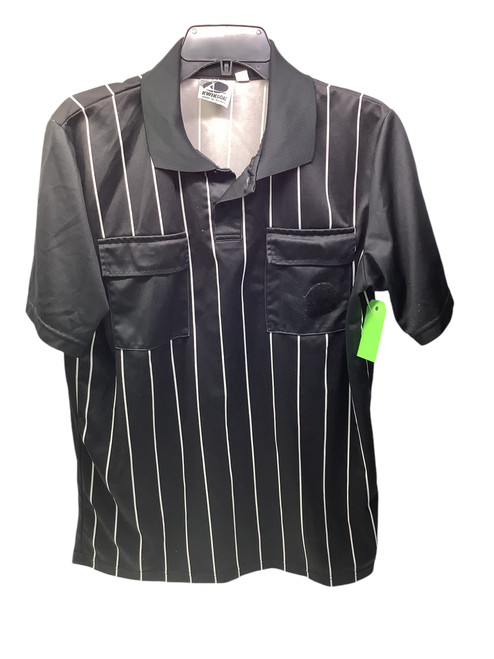 Vist Large View of Product Image Which is Used KWIK GOAL SS REFEREE JERSEY Soccer Top Adt Black MD