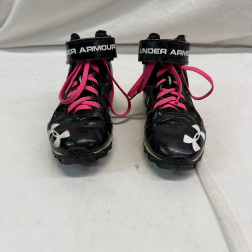 Vist Large View of Product Image Which is Used Under Armour Jr FB Cleats Black Junior 03
