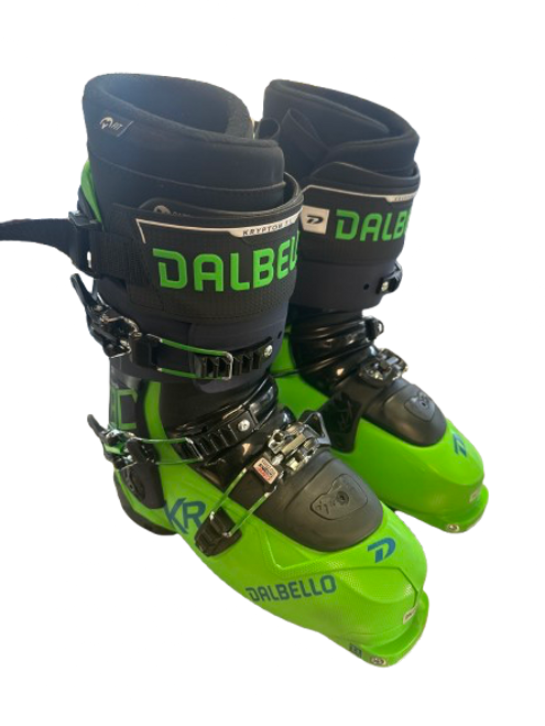 Vist Large View of Product Image Which is Used Dalbello KRYPTON 130 Mens DH Ski Boot Black And Neon Green 265 MP - M08.5 - W09.5