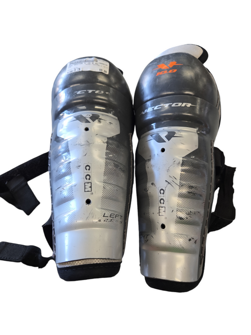 Vist Large View of Product Image Which is Used CCM VECTOR V 10.0 Junior Shin Guards Grey 9"
