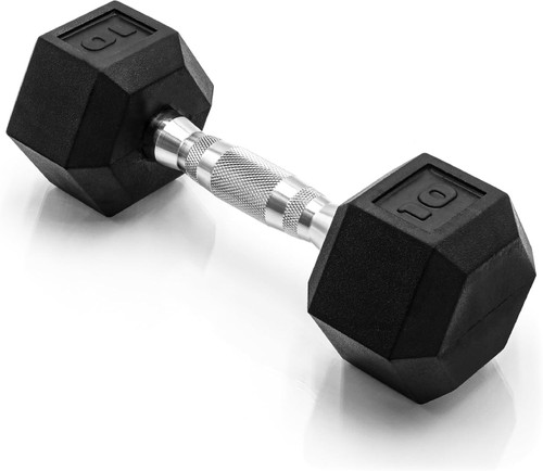 Vist Large View of Product Image Which is Cap Barbell Rubber Coated Dumbbell 10lb #SDR010