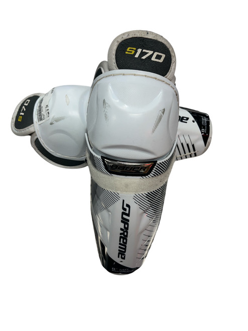 Vist Large View of Product Image Which is Used Bauer S170 Junior Shin Guards White 8"