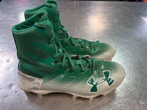 Vist Large View of Product Image Which is Used Under Armour Adult FB Cleats Green Senior 6.5
