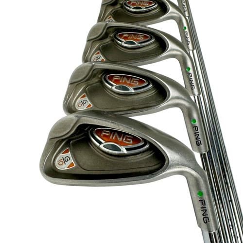 Vist Large View of Product Image Which is Used Ping G10 GREEN DOT Men's RH Iron Set 3I-PW Stiff Flex Steel Shaft 11506-S000268652