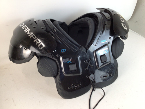 Used Champro GAUNTLET YOUTH XL SHOULDER PADS FB Shoulder Pads Black XL 11752-S000057942