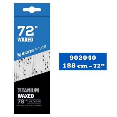Vist Large View of Product Image Which is New Blue Sport TITANIUM Skate Wax Laces White/Black 72 inch