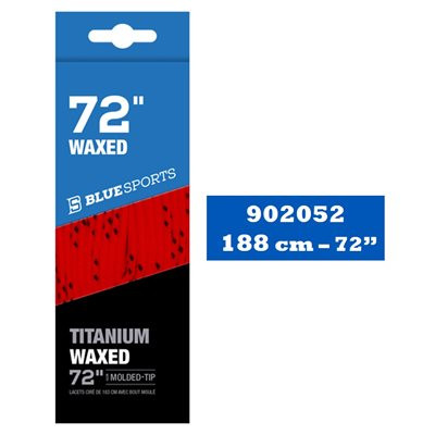 Vist Large View of Product Image Which is New Blue Sport TITANIUM Skate Wax Laces Red/Black 72 inch