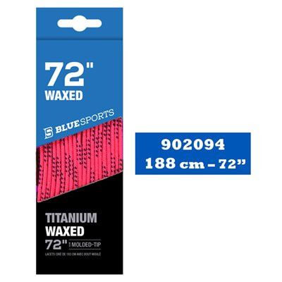 Vist Large View of Product Image Which is New Blue Sport TITANIUM Skate Wax Laces Neon Pink/Black 72 inch