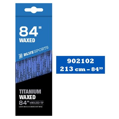 Vist Large View of Product Image Which is Blue Sport TITANIUM Skate Wax Laces Columbia Blue/Black 84 inch