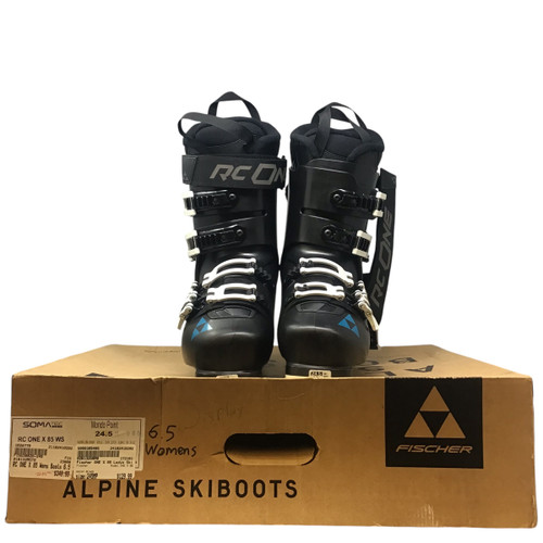 Vist Large View of Product Image Which is Used Fischer ONE X 85 Womens DH Ski Boot Black 245 MP - M06.5 - W07.5 NEVER USED