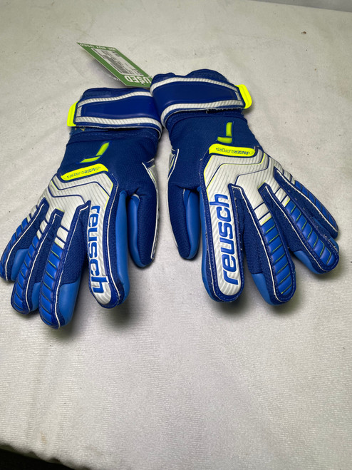 Vist Large View of Product Image Which is Used Reusch ATTRAKT GRIP EVOLUTION Soccer Goalie Gloves Royal Blue 6 11490-S000255510