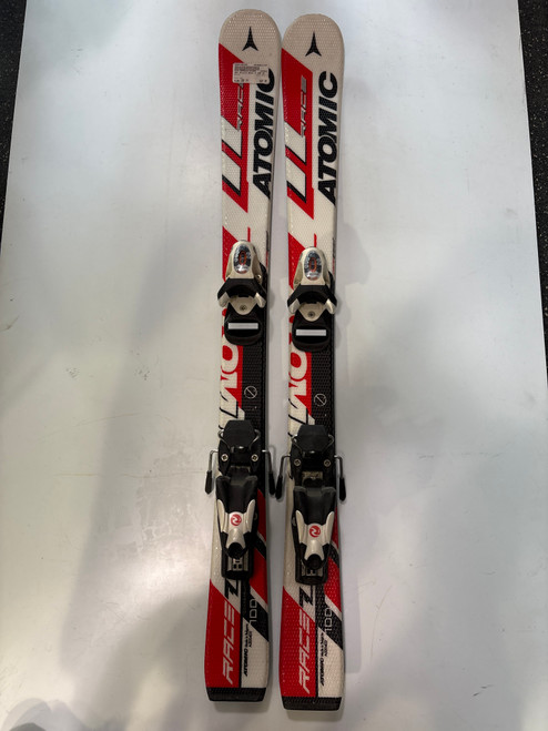 Vist Large View of Product Image Which is Used Atomic RACE Z Boys DH Ski/Binding Red 100 cm