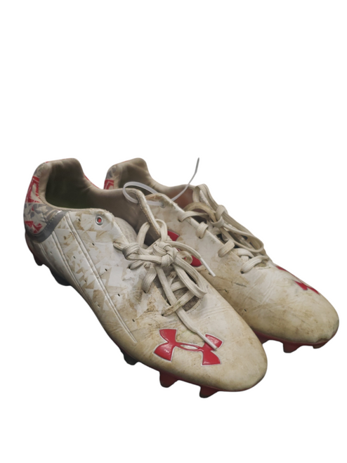 Vist Large View of Product Image Which is Used Under Armour Adult FB Cleats White Senior 10