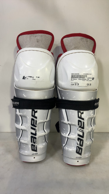Used Bauer CHALLENGER Junior Shin Guards White 10" 11727-S000186448