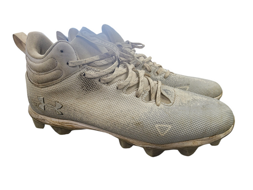 Vist Large View of Product Image Which is Used Under Armour Adult FB Cleats White Senior 13