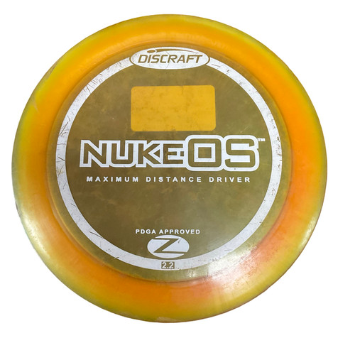 Vist Large View of Product Image Which is Used Discraft Z NUKE OS Disc Golf Driver Gold