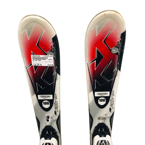 Vist Large View of Product Image Which is Used K2 AMP INDY Boys DH Ski/Binding White 100 cm