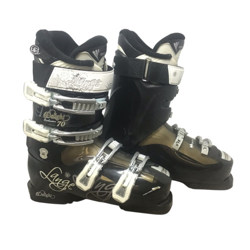 Vist Large View of Product Image Which is Used Lange DELIGHT EXCLUSIVE 70 Womens DH Ski Boot Black 245 MP - M06.5 - W07.5