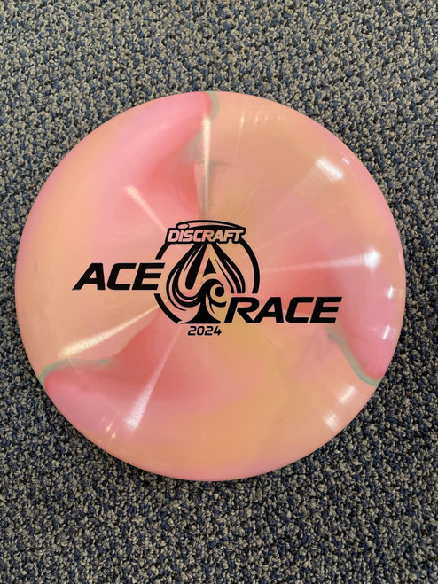 Vist Large View of Product Image Which is Used Discraft ACE RACE 2024 PK/OR Disc Golf Putter Green