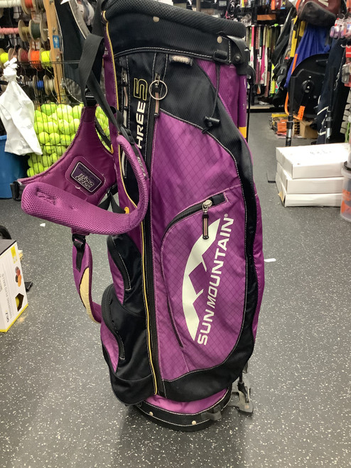 Vist Large View of Product Image Which is Used Sun Mtn THREE 5 Mens Stand Bag Purple 11162-C000418541