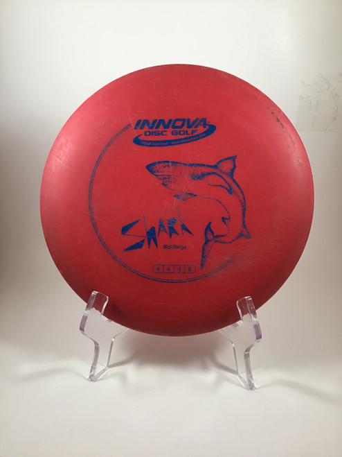 Vist Large View of Product Image Which is Used Innova DX SHARK Disc Golf Mid Range Red 150g