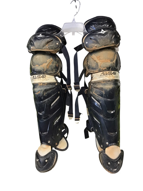 Vist Large View of Product Image Which is Used All Star SHIN GUARDS Catchers Leg Guards Navy Blue Adult