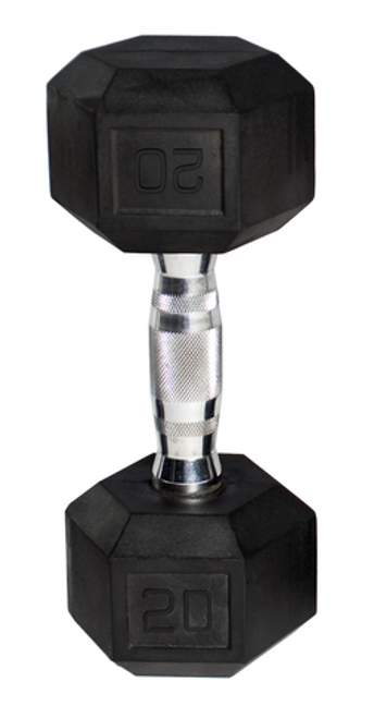 Vist Large View of Product Image Which is CAP RUBBER COATED HEX DUMBBELL 20LB SDR020