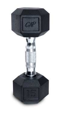 Vist Large View of Product Image Which is CAP RUBBER COATED HEX DUMBBELL 15LB SDR015