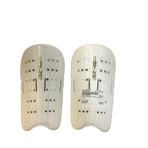 Used Brine Soccer Shin Guards Junior White SM 11479-S000380328