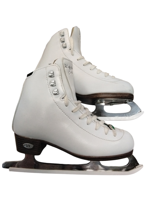 Vist Large View of Product Image Which is Used Riedell LUNA EMERALD Girls Figure Skate White Junior 03.5