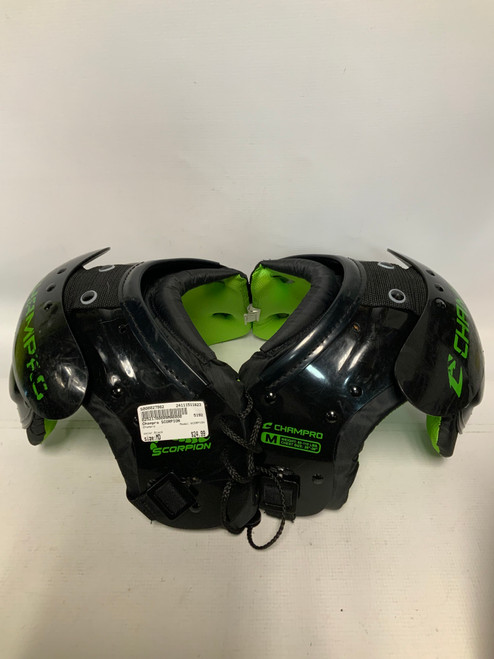 Vist Large View of Product Image Which is Used Champro SCORPION FB Shoulder Pads Black MD 11823-S000027982