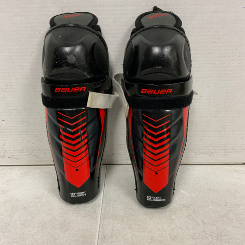 Used Bauer LIL SPORT Youth Shin Guards Black 10" 11762-S000056052