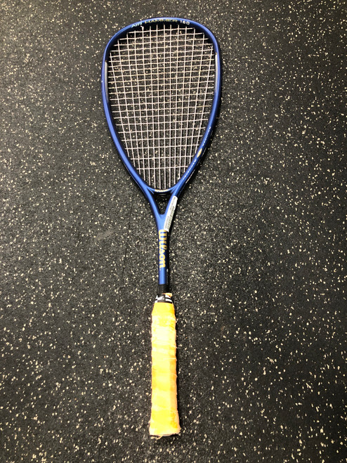 Vist Large View of Product Image Which is Used Wilson AIR HAMMER 160 Adult Squash Racquet Navy Blue Unknown