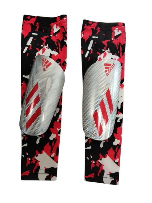 Vist Large View of Product Image Which is Used Adidas Soccer Shin Guards Junior Grey SM