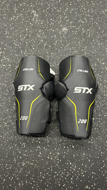 Vist Large View of Product Image Which is Used STX 200 Lacrosse Arm Pads/Guards Black XS
