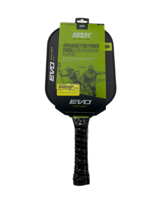 Vist Large View of Product Image Which is New Selkirk EVO POWER XL Pickleball Racquet Black And Neon Green