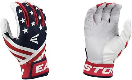 Vist Large View of Product Image Which is New Easton MAV GT BB/SB Batting Gloves White/Red/Navy Youth