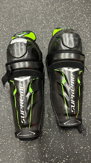 Used Bauer SUPREME Junior Shin Guards Black 11" 11162-S000419166