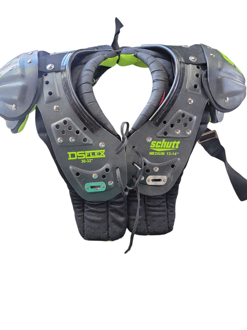 Used Schutt DS FLEX YOUTH PADS FB Shoulder Pads Black MD 11708-S000172983