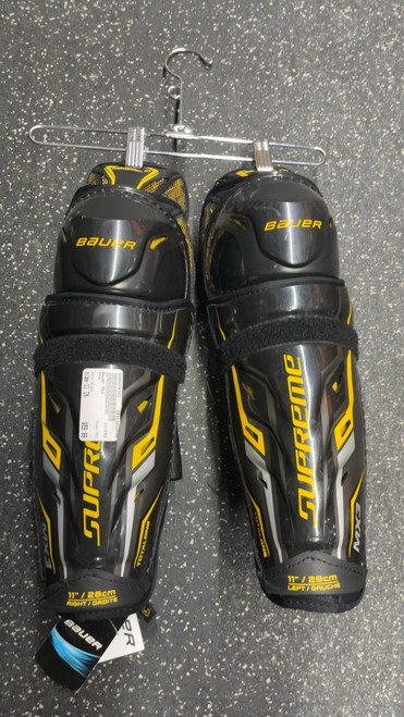 Used Bauer MX3 Junior Shin Guards Black 11" 10589-S000404101