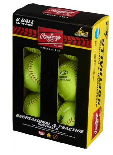 Vist Large View of Product Image Which is New RAWLINGS 12U 6PK REC/PRAC 12" 11628-RAWRFP12BB-BOX6