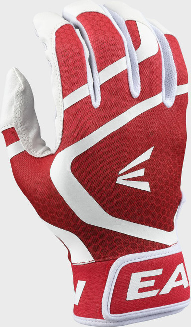 Vist Large View of Product Image Which is New Easton MAV GT BB/SB Batting Gloves White And Red XL