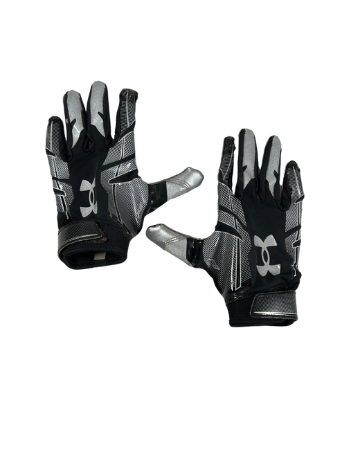 Used Under Armour RECEIVER GLOVES FB Gloves Black SM 11758-S000318581